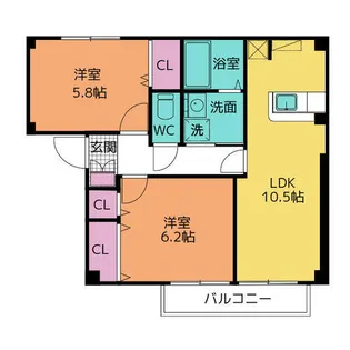 ヴォワール三和 A棟【1階】の間取り