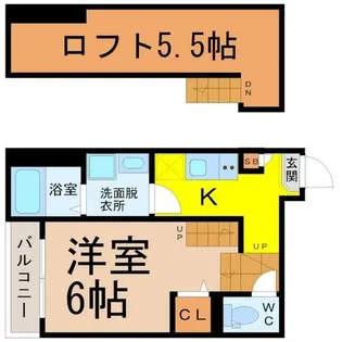 ハーモニーテラス畑江通【2階】の間取り