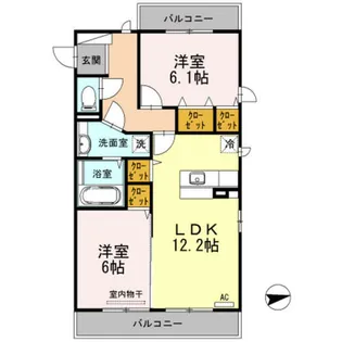 セジュール芹川【2階】の間取り