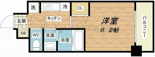 プレサンス扇町駅前【3階】の間取り