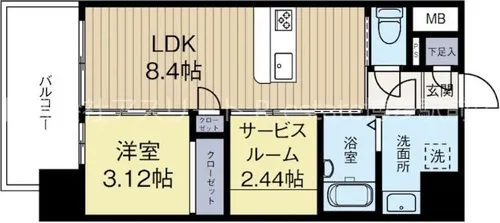 福岡県福岡市博多区吉塚6丁目【マンション】の間取り