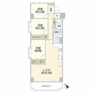 リリーハイツ春日井【3階】の間取り