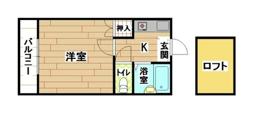 Eハイツ緑【2階】の間取り