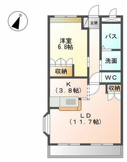ウイング清水山【2階】の間取り