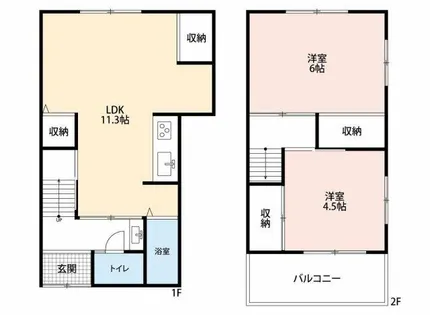 大阪府泉北郡忠岡町忠岡東2丁目【テラスハウス】の間取り