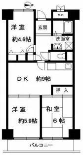 ハイツ伏見桃山【3階】の間取り