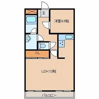 アビタシオン夜須【101号室】の間取り
