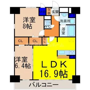 プレスティ則武【9階】の間取り