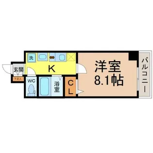 ルラシオン阿由知通【2階】の間取り