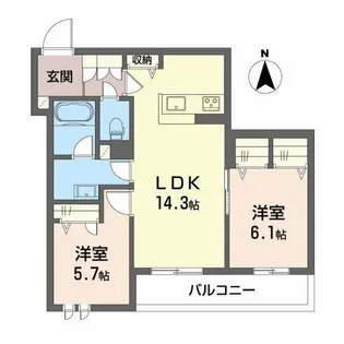 シャーメゾン グランド ビュイソン【2階】の間取り