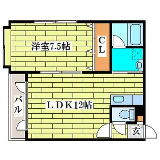 サンメイプル平岡Ⅰ【101号室】の間取り