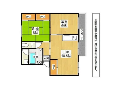 城野団地1棟【3階】の間取り