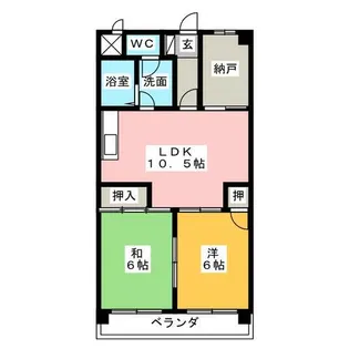 エトワール八田【5階】の間取り