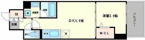 アーバネックス京町堀【2階】の間取り