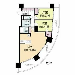 ドゥーエなんば南【13階】の間取り