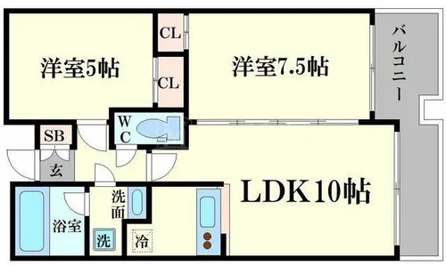 アスペック天満橋【4階】の間取り