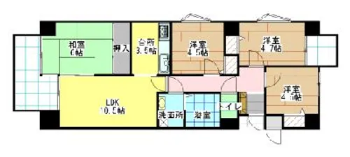 サンパーク足原【3階】の間取り