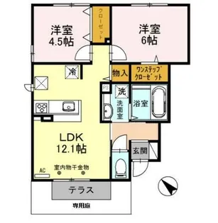 コーポラスイヅツ【1階】の間取り