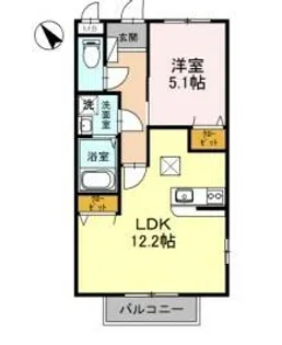 レオントポディウム Ⅱ番館【2階】の間取り