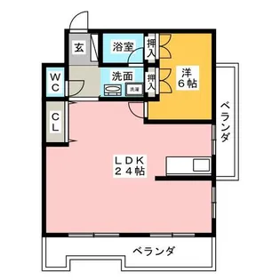 1LDKの間取り画像