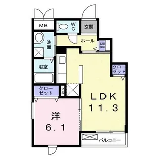 グランシェーネ【3階】の間取り