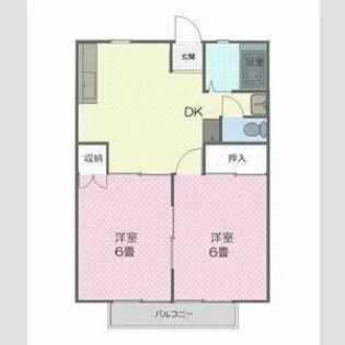 2DKの間取り画像