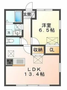 ルネス・リバーサイドKITAJIMA【1階】の間取り