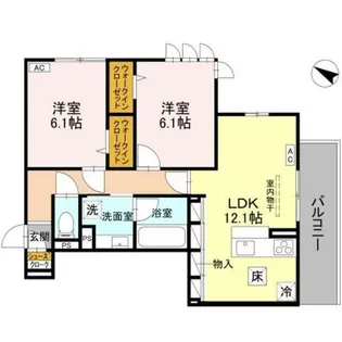 リヴェール京都桂【1階】の間取り