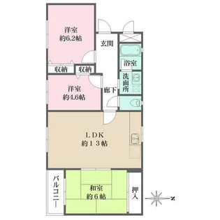 セーフィールド【201号室】の間取り