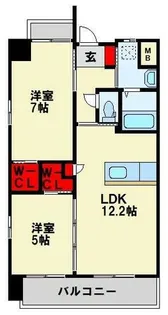 福岡県北九州市八幡西区里中3丁目【マンション】の間取り