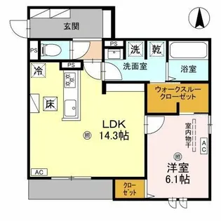 スペチアーレ平野西【1階】の間取り