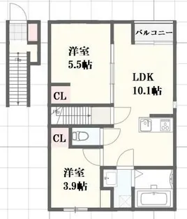 Rin bloom(リン・ブルーム)【2階】の間取り