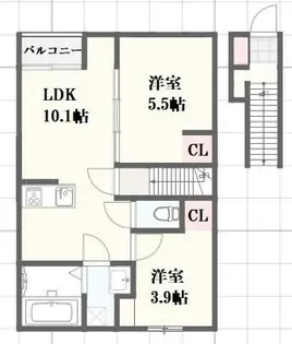 Rin bloom(リン・ブルーム)【2階】の間取り