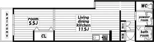 WindBell天下茶屋【1階】の間取り