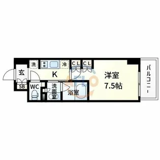 ザ・パークハビオ江坂公園【7階】の間取り