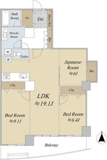 ザ・シーン城北アストロタワー【11階】の間取り