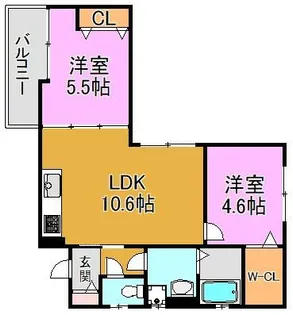クリエオーレ荒本Ⅱ【1階】の間取り