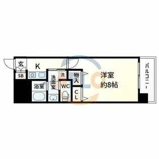 アスリート新大阪Ⅱ【7階】の間取り