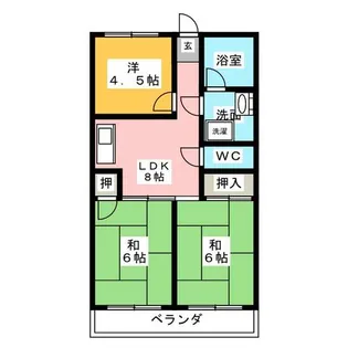 サンローヤル香流【4階】の間取り