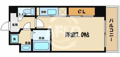 S-RESIDENCE難波Viale【12階】の間取り