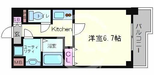 S-RESIDENCE難波Viale【5階】の間取り