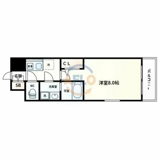 エスリード大阪グランフォート【4階】の間取り