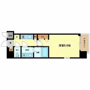 レジュールアッシュ心斎橋VITA【7階】の間取り
