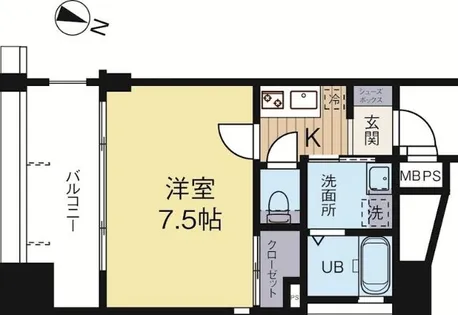 福岡県福岡市中央区天神3丁目【マンション】の間取り