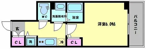 エスリードレジデンス大阪本町【15階】の間取り