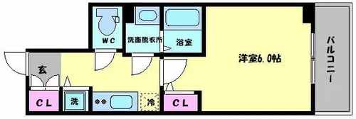 エスリードレジデンス大阪本町【15階】の間取り