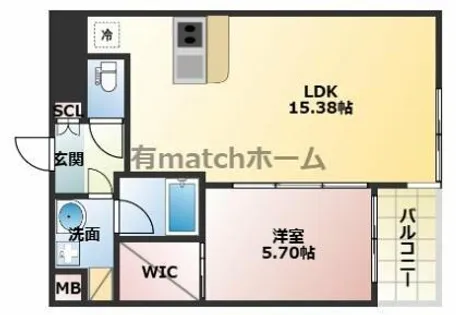 プレジオ長田【6階】の間取り