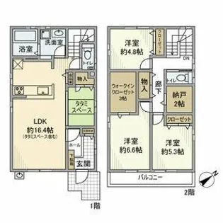 愛知県豊橋市山田二番町【一戸建】の間取り