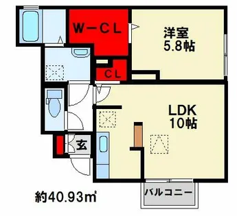 サン クレール【101号室】の間取り