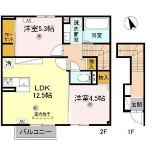 ヴィラーチェⅡ【2階】の間取り
